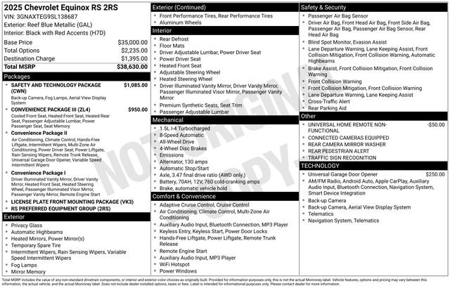Used 2025 Chevrolet Equinox RS w/ Safety and Technology Package AWD/4WD image 34