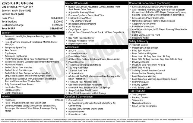 New 2026 Kia K5 GT-Line image 5