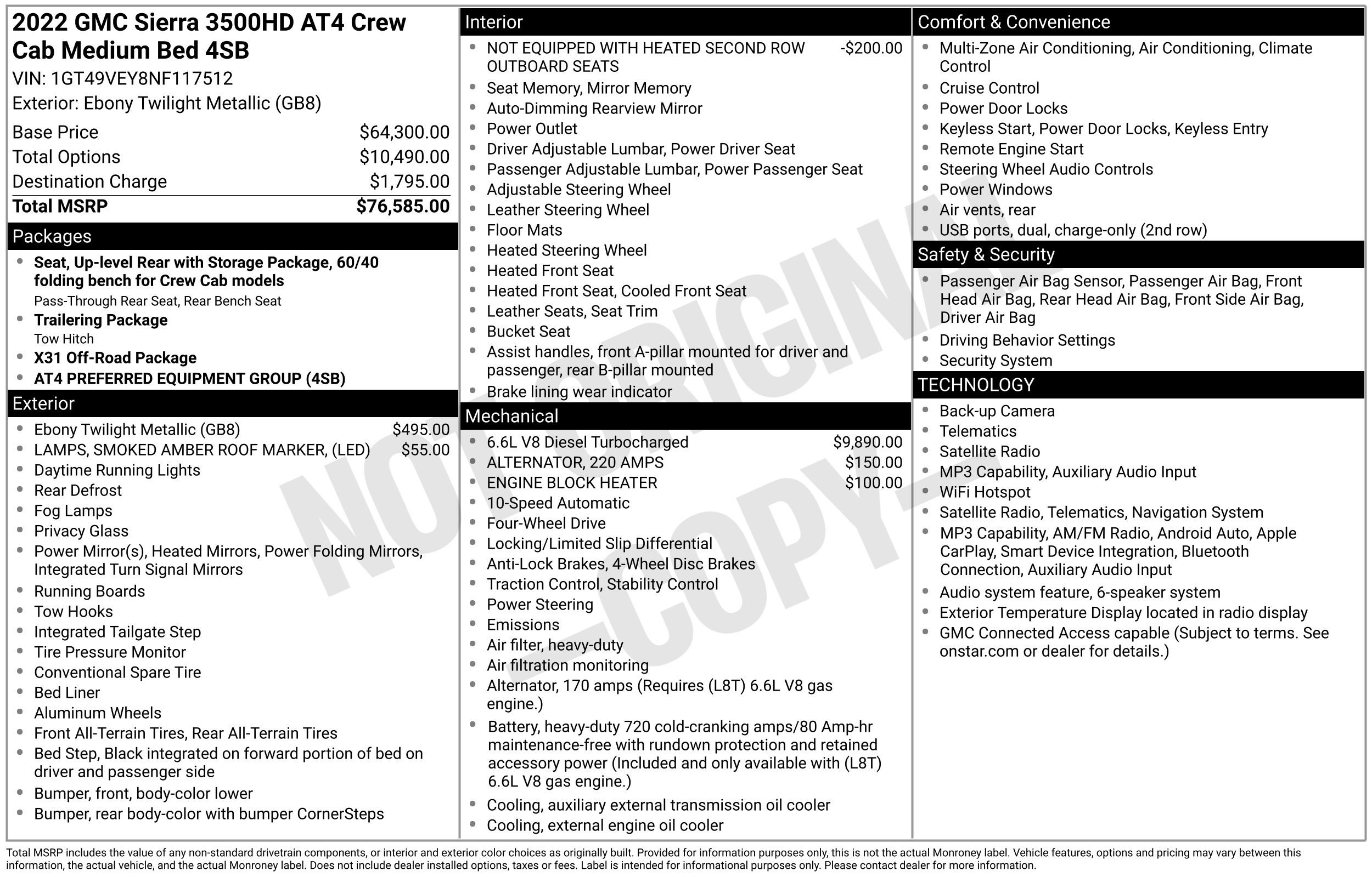 Used 2022 GMC Sierra 3500 AT4 AWD/4WD image 2
