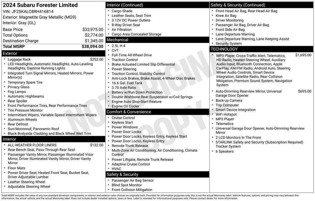 Certified 2024 Subaru Forester Limited AWD/4WD image 6