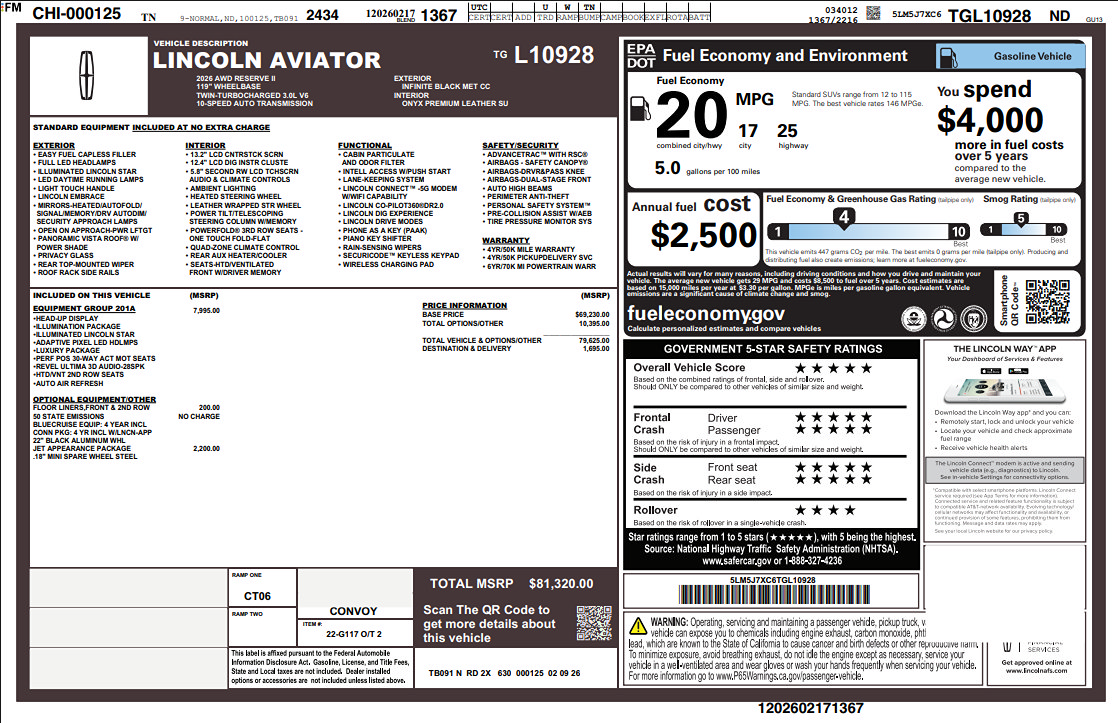 Used 2026 Lincoln Aviator Reserve AWD/4WD image 2