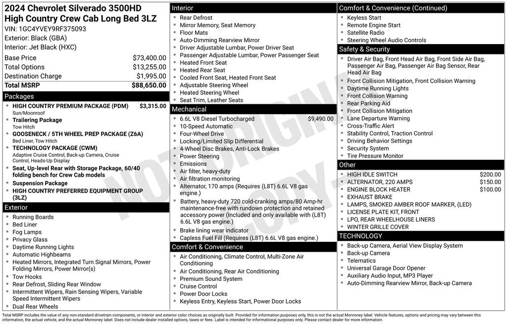 Used 2024 Chevrolet Silverado 3500 High Country w/ High Country Premium Package image 9