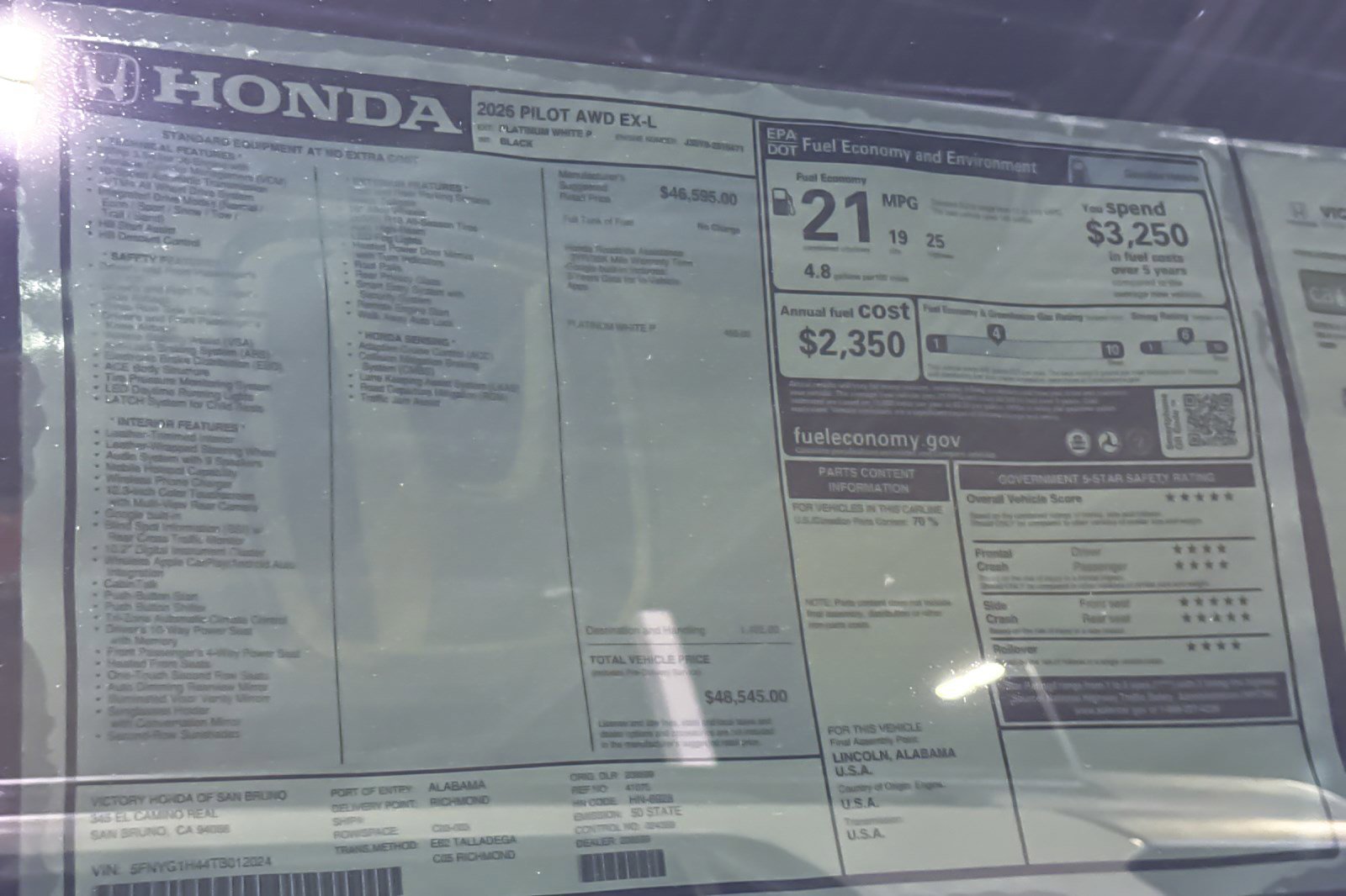 New 2026 Honda Pilot EX-L image 35