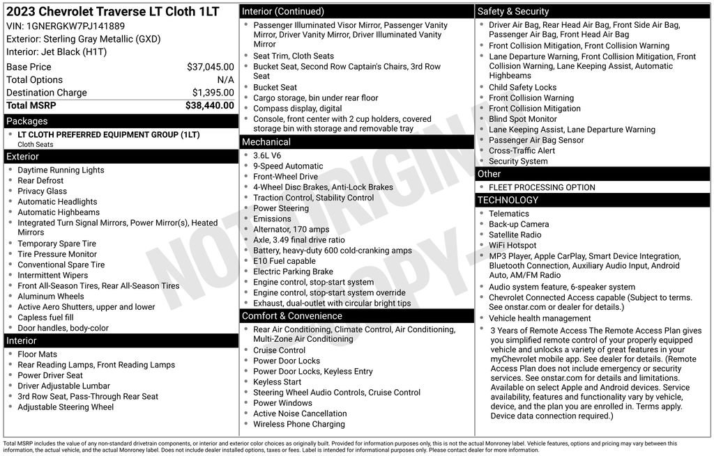 Used 2023 Chevrolet Traverse LT FWD image 31
