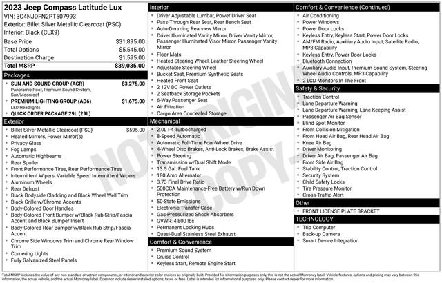 Used 2023 Jeep Compass Latitude w/ Sun and Sound Group image 44