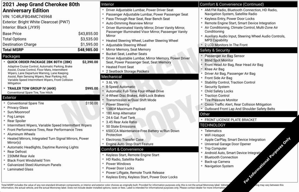 Used 2021 Jeep Grand Cherokee Limited w/ Quick Order Package 28K 80th image 19