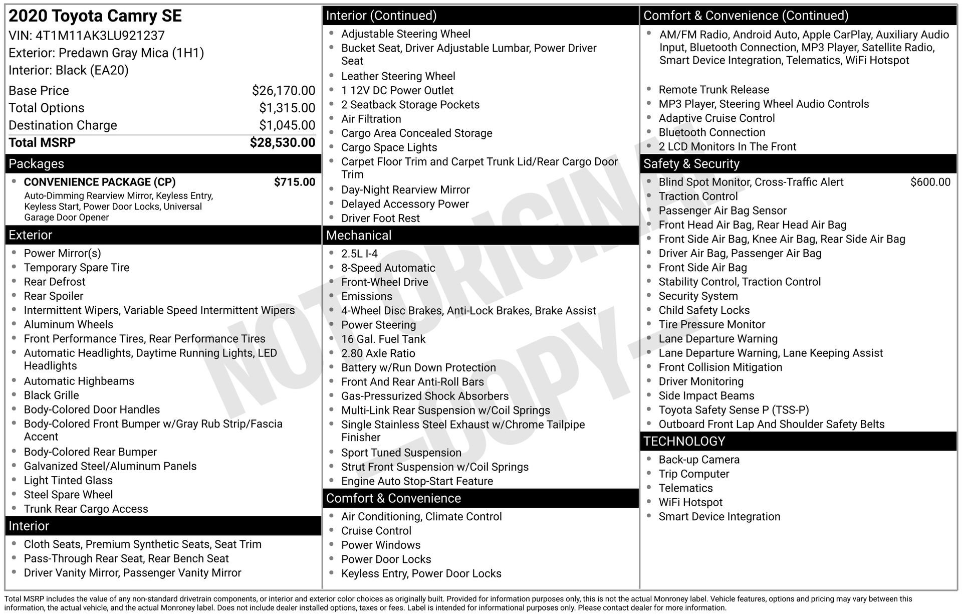 Used 2020 Toyota Camry SE w/ Convenience Package image 21