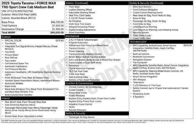 Used 2025 Toyota Tacoma TRD Sport AWD/4WD image 15