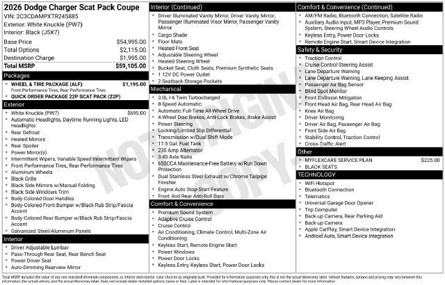 New 2026 Dodge Charger Scat Pack w/ Wheel & Tire Package AWD/4WD image 35