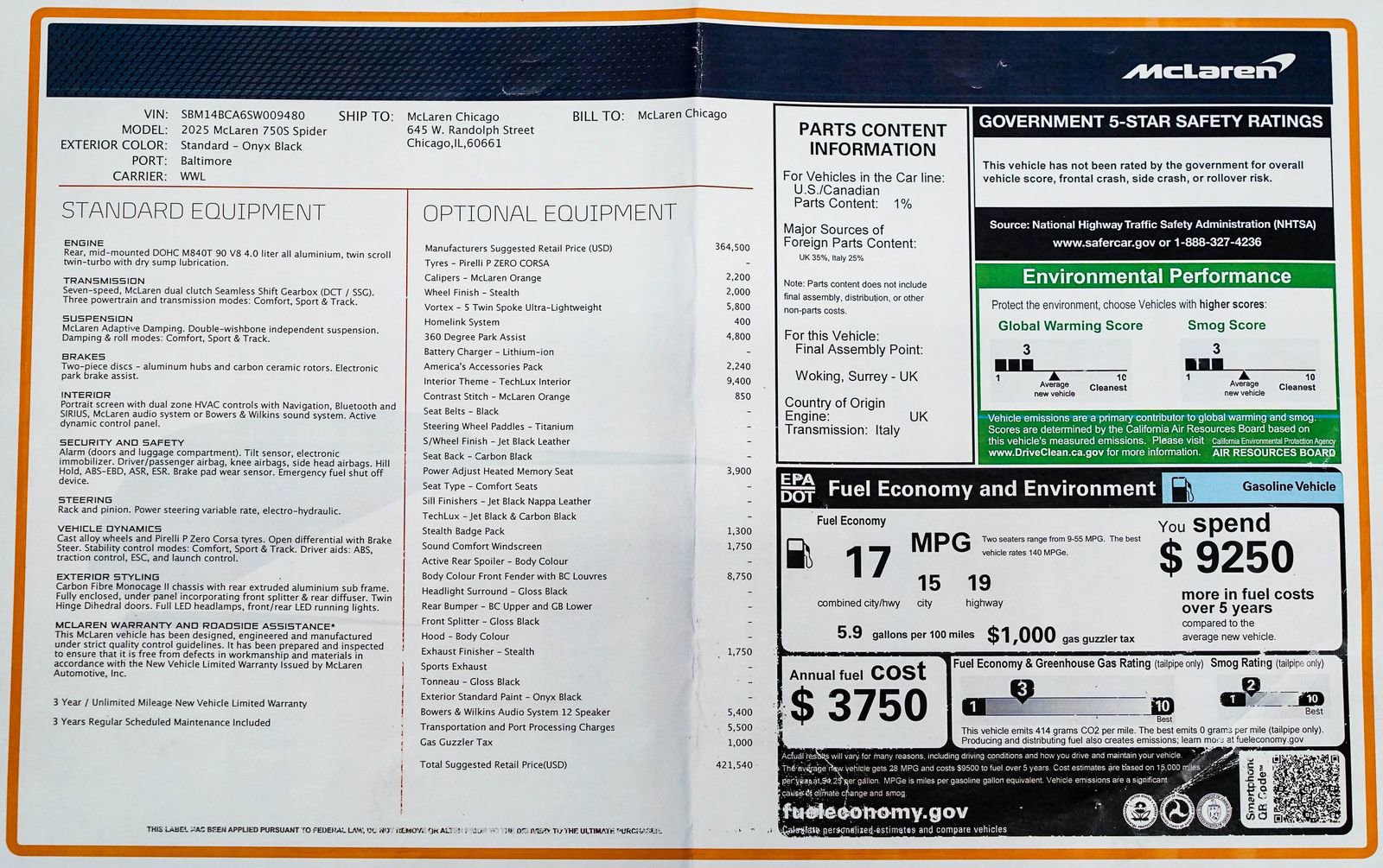 Used 2025 McLaren 750S Spider image 38