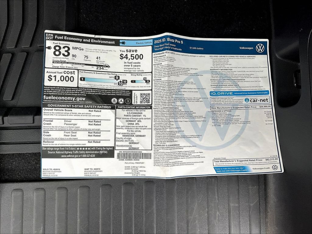 Used 2025 Volkswagen ID. Buzz Pro S RWD image 15