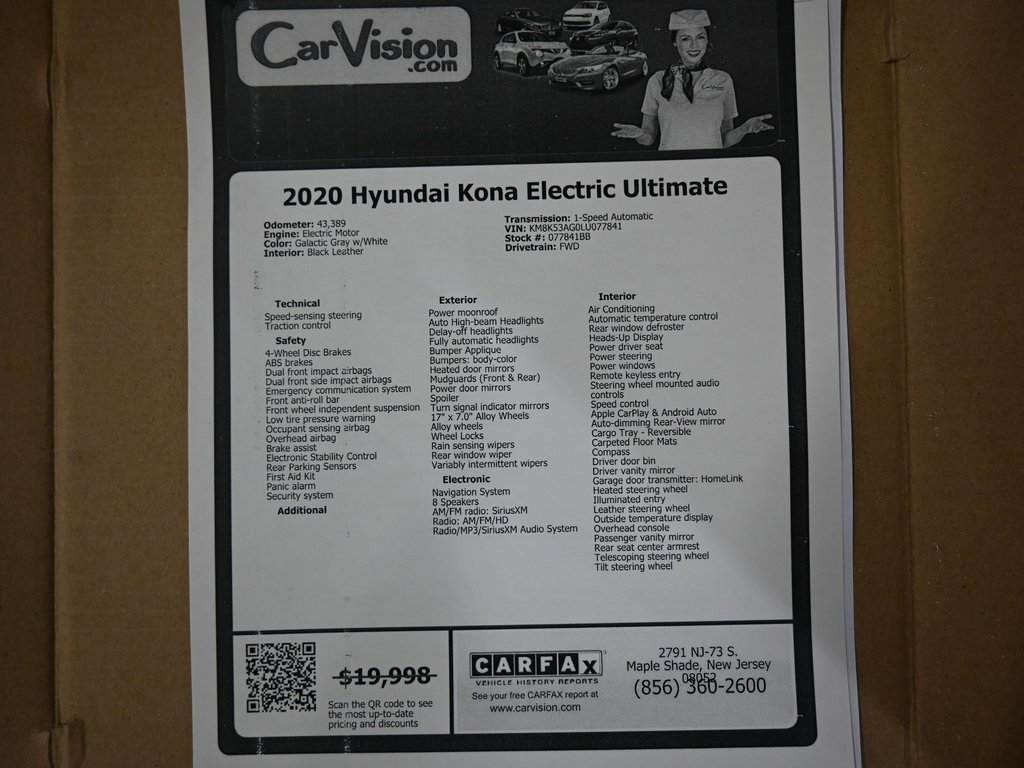 Used 2020 Hyundai Kona Ultimate w/ Cargo Package image 9