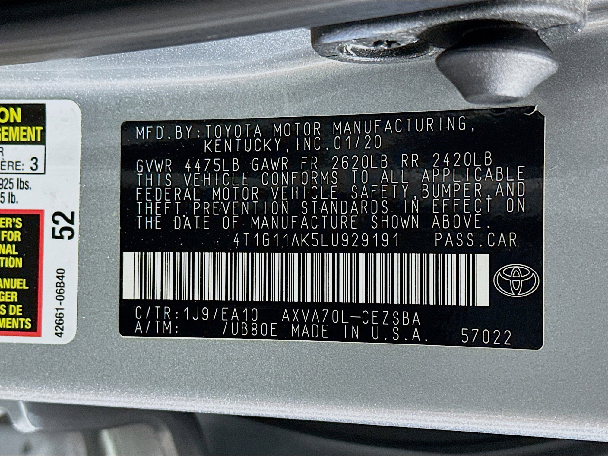 Used 2020 Toyota Camry SE FWD image 12