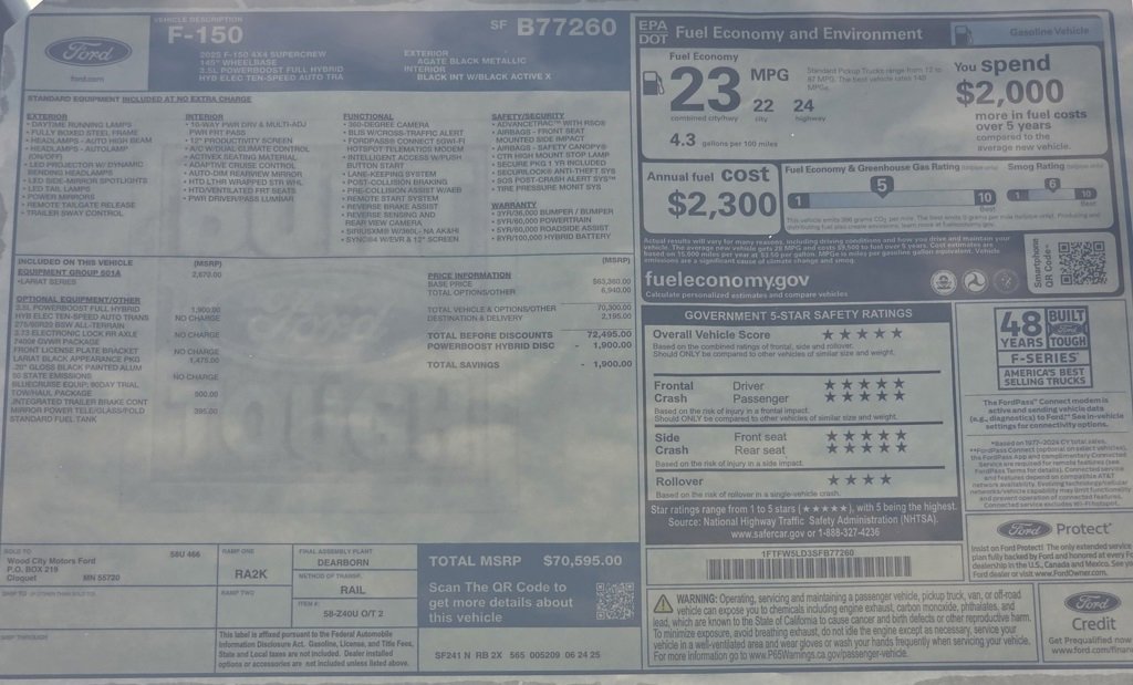 New 2025 Ford F150 Lariat w/ Equipment Group 501A Mid image 30