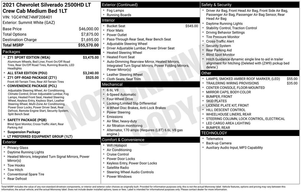 Certified 2021 Chevrolet Silverado 2500 LT w/ Z71 Sport Edition AWD/4WD image 38