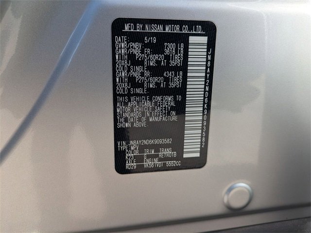 Used 2019 Nissan Armada Platinum w/ Interior Lighting Package image 30