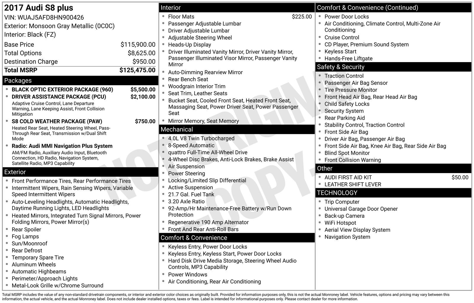 Used 2017 Audi S8 Plus w/ Black Optic Exterior Package image 4