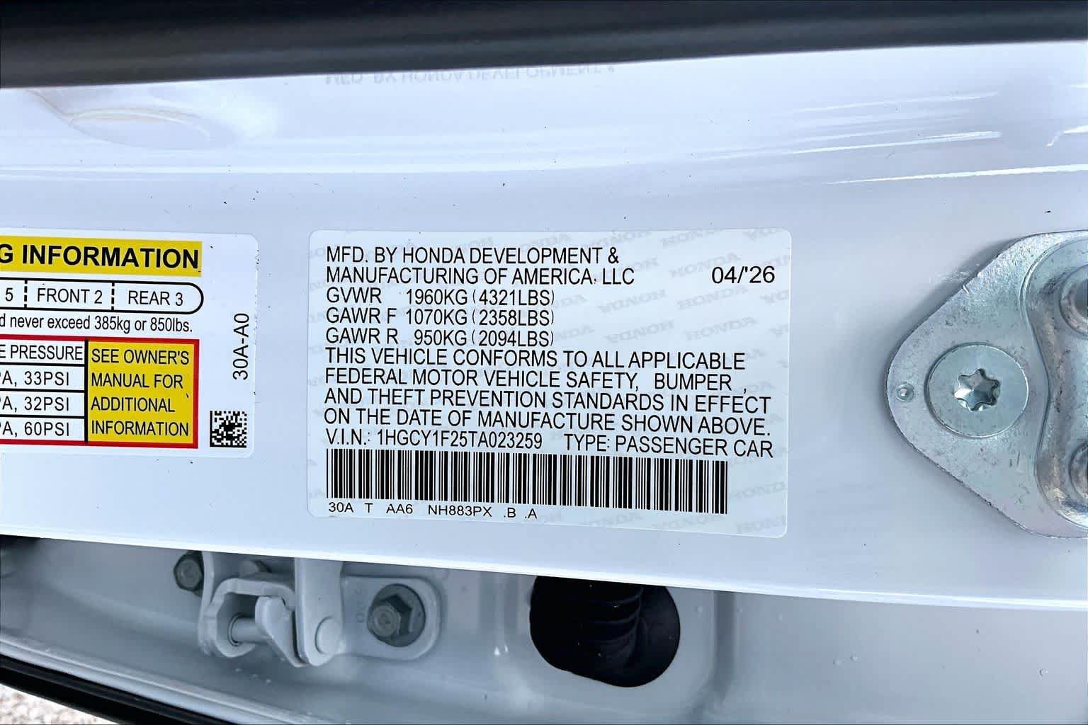 New 2026 Honda Accord LX image 21