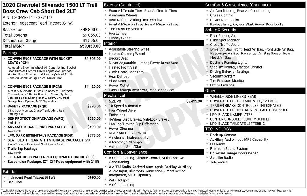 Used 2020 Chevrolet Silverado 1500 LT Trail Boss AWD/4WD image 4
