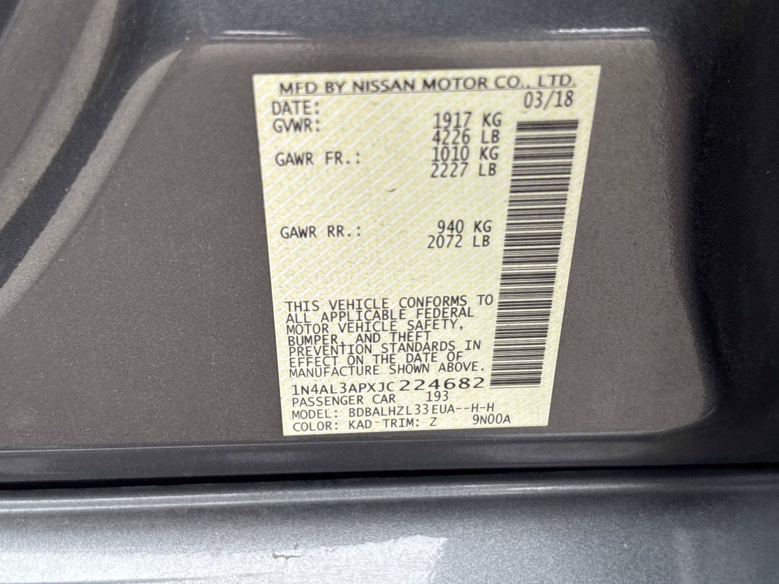 Used 2018 Nissan Altima 2.5 SR w/ SR Midnight Edition FWD image 33