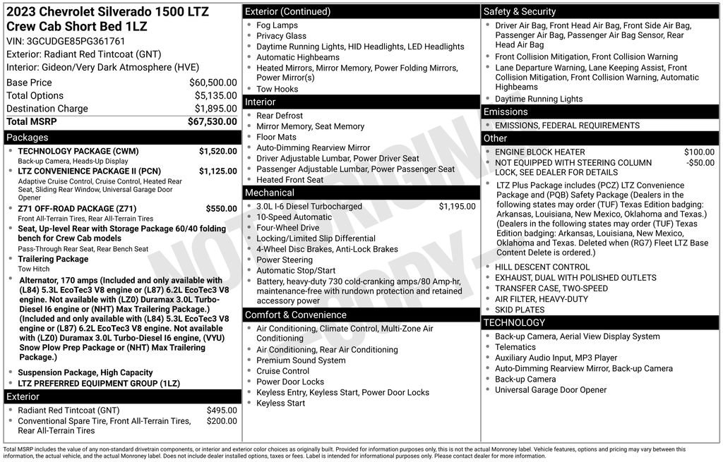 Used 2023 Chevrolet Silverado 1500 LTZ w/ Technology Package image 6