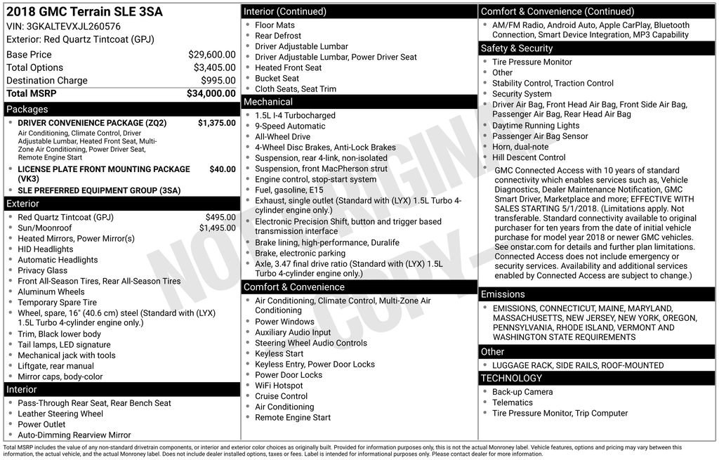 Used 2018 GMC Terrain SLE w/ Driver Convenience Package image 6