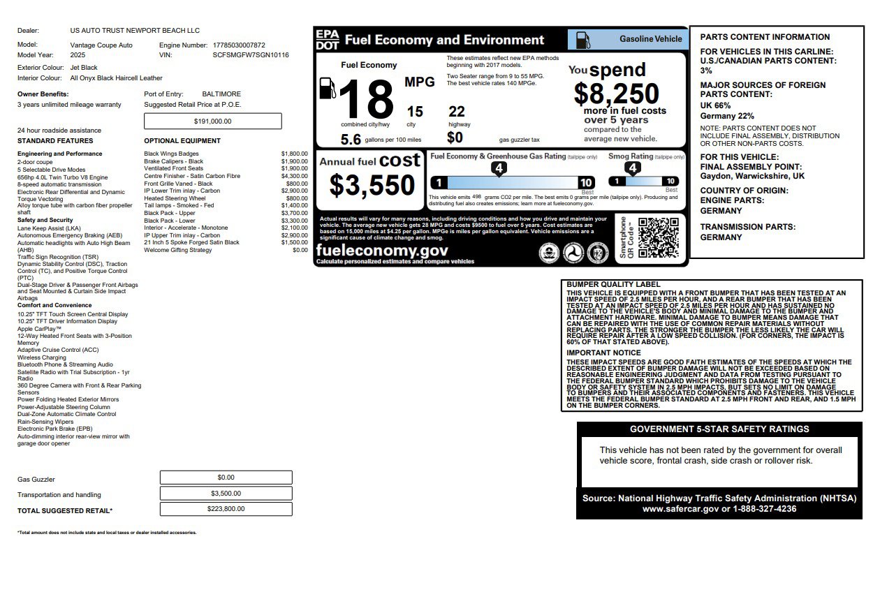 Used 2025 Aston Martin V8 Vantage Coupe image 34