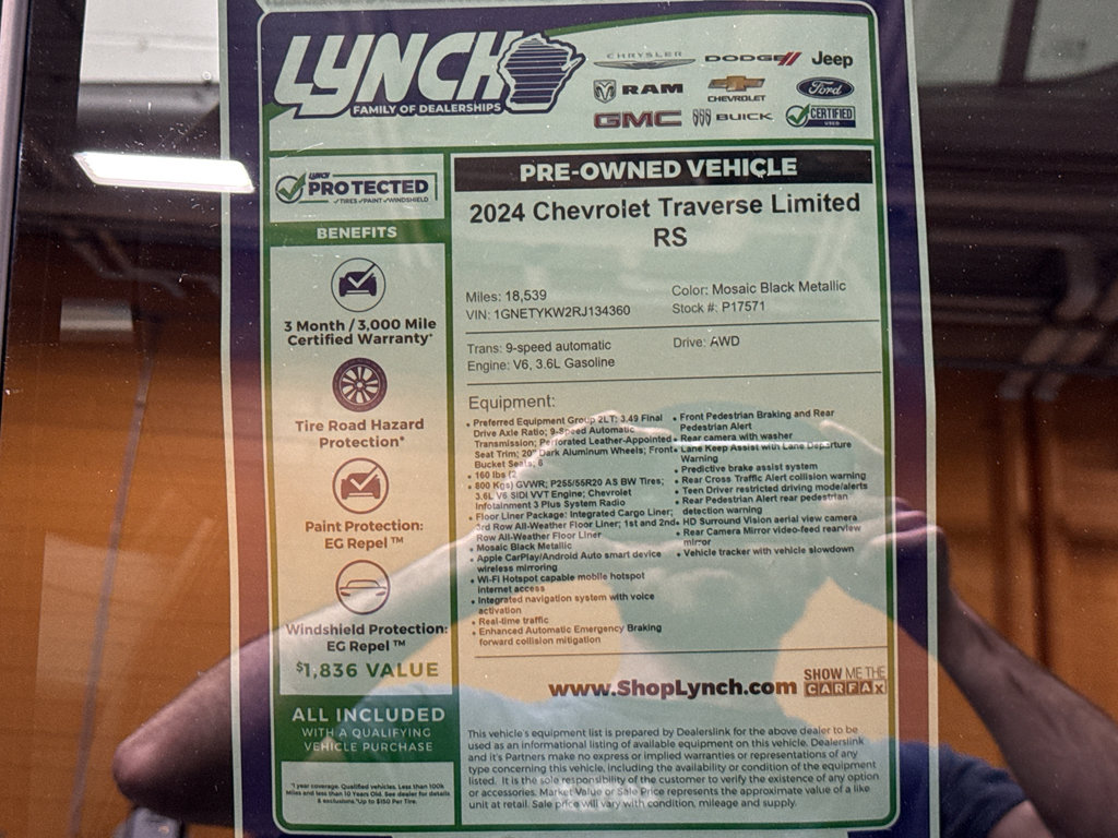 Used 2024 Chevrolet Traverse RS w/ LPO, Floor Liner Package AWD/4WD image 40