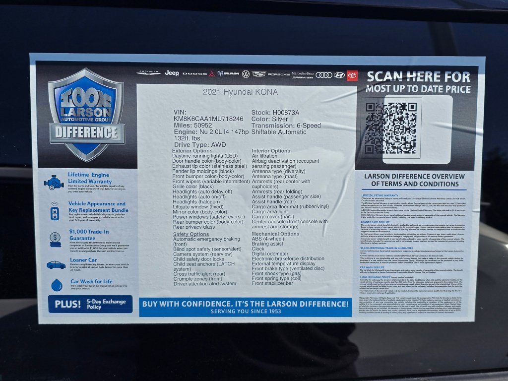 Used 2021 Hyundai Kona SEL Plus w/ Cargo Package AWD/4WD image 47
