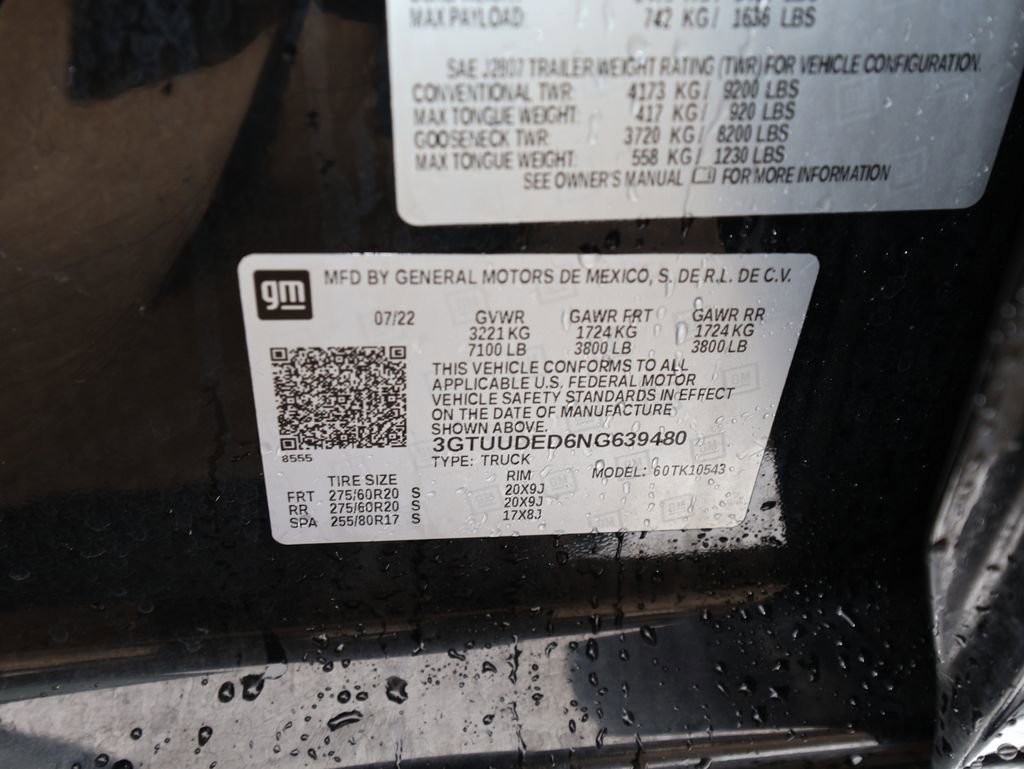 Used 2022 GMC Sierra 1500 SLT w/ SLT Premium Plus Package AWD/4WD image 39
