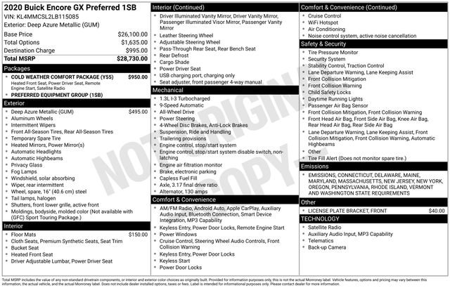 Used 2020 Buick Encore GX Preferred w/ Cold Weather Comfort Package image 28