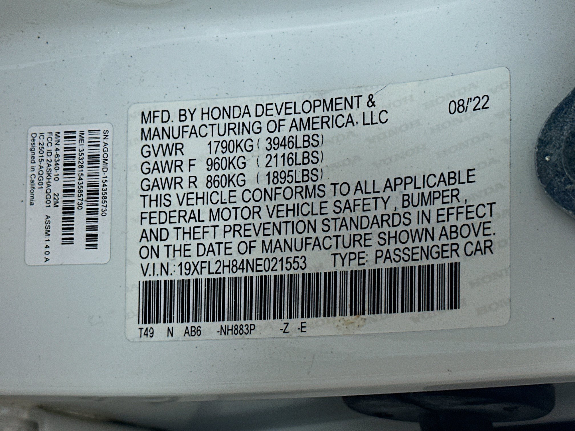 Used 2022 Honda Civic Sport image 12