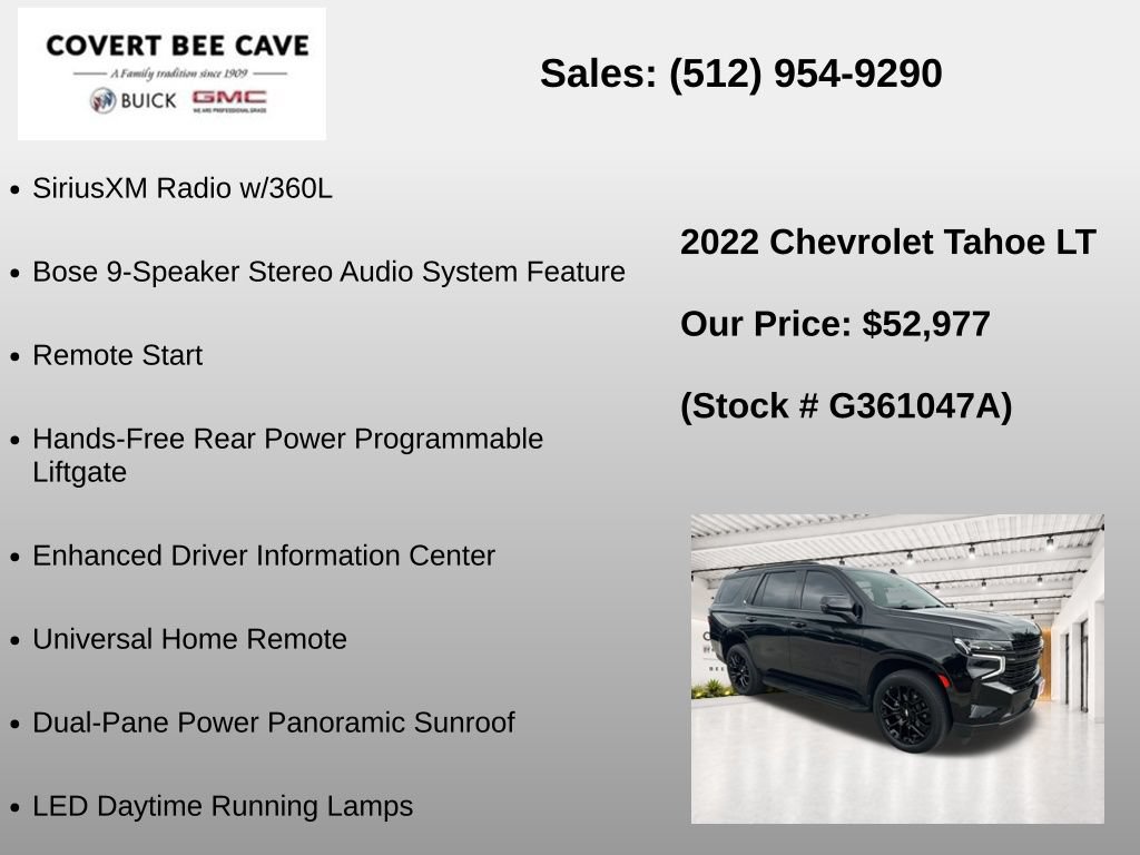 Used 2022 Chevrolet Tahoe LT w/ LT Signature Plus Package AWD/4WD image 36