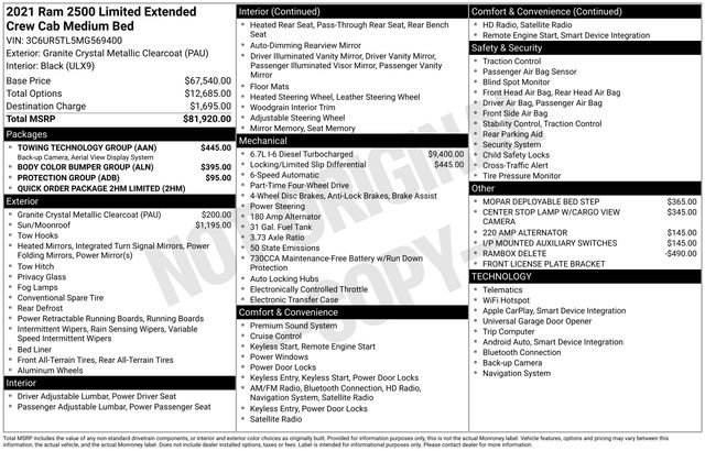 Used 2021 RAM 2500 Limited w/ Towing Technology Group image 34