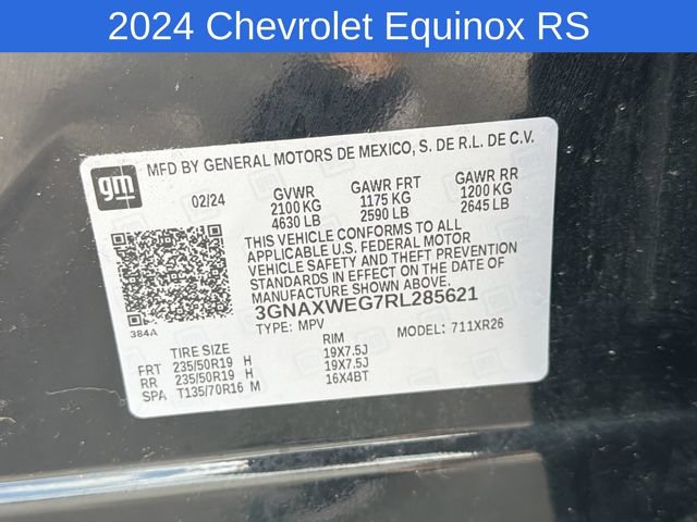 Used 2024 Chevrolet Equinox RS AWD/4WD image 18