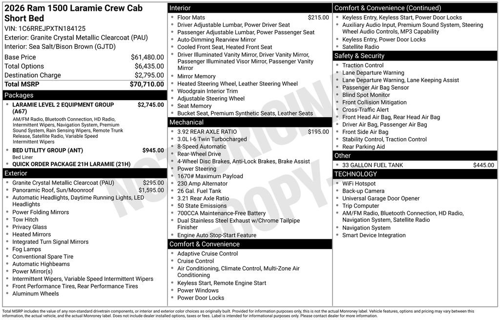 New 2026 RAM 1500 Laramie RWD image 7