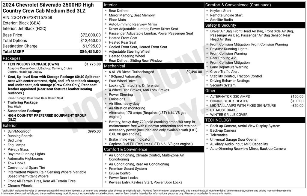 Used 2024 Chevrolet Silverado 2500 High Country w/ Technology Package AWD/4WD image 39