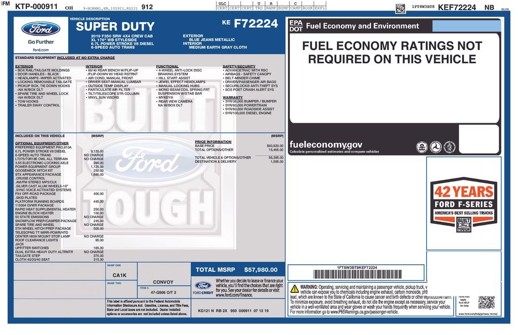 Used 2019 Ford F350 XL w/ STX Appearance Package AWD/4WD image 4