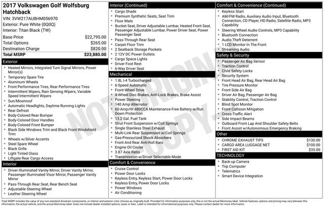 Used 2017 Volkswagen Golf Wolfsburg Edition FWD image 2