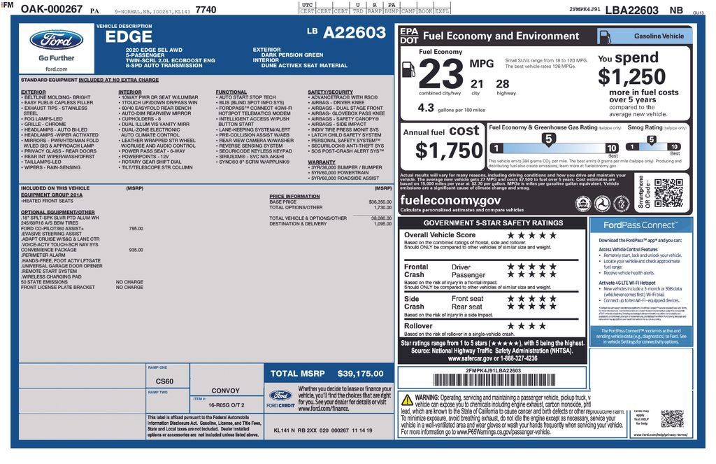Used 2020 Ford Edge SEL w/ Convenience Package AWD/4WD image 10