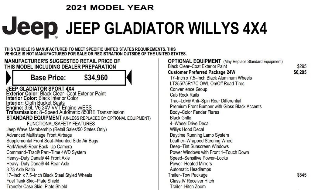 Used 2021 Jeep Gladiator Sport AWD/4WD image 18