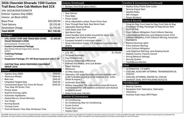 New 2026 Chevrolet Silverado 1500 Custom Trail Boss image 4