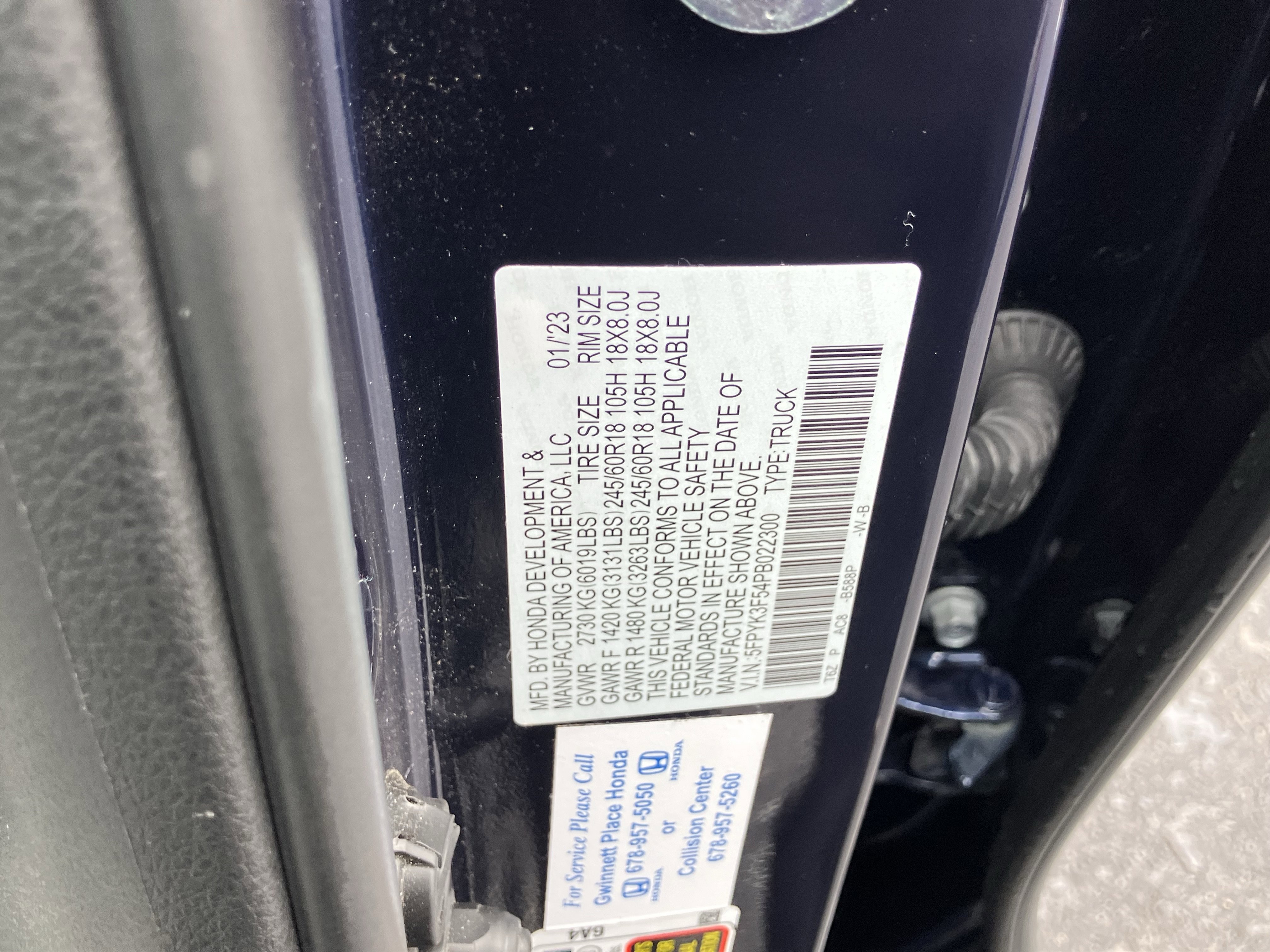 Certified 2023 Honda Ridgeline RTL image 30