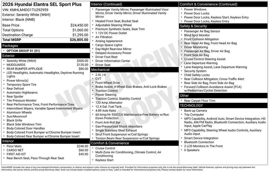 New 2026 Hyundai Elantra SEL Sport FWD image 5