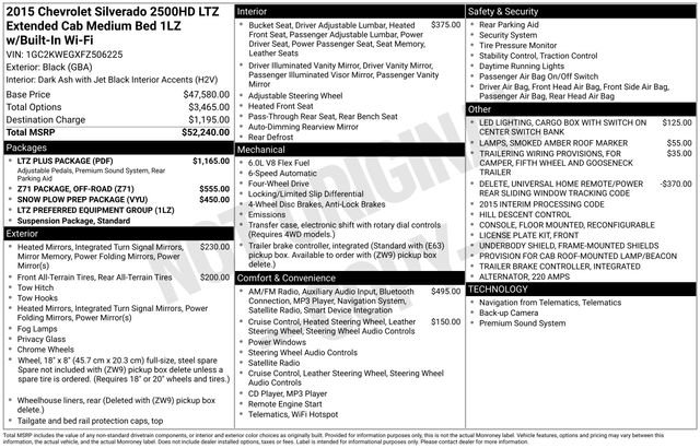 Used 2015 Chevrolet Silverado 2500 LTZ w/ LTZ Plus Package AWD/4WD image 36