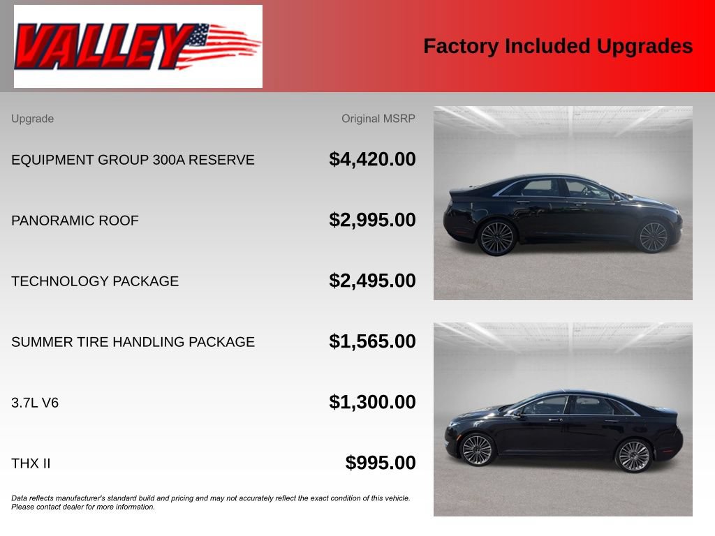 Used 2016 Lincoln MKZ AWD w/ Equipment Group 300A Reserve image 5