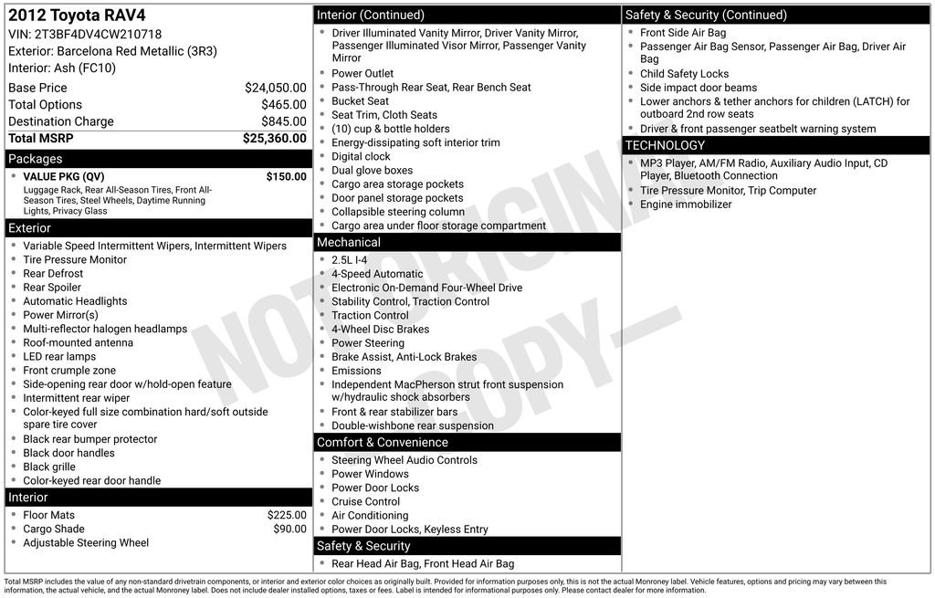 Used 2012 Toyota RAV4 4WD w/ Value Pkg image 21