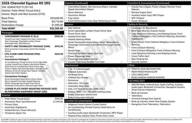 New 2026 Chevrolet Equinox RS w/ Convenience Package III AWD/4WD image 25