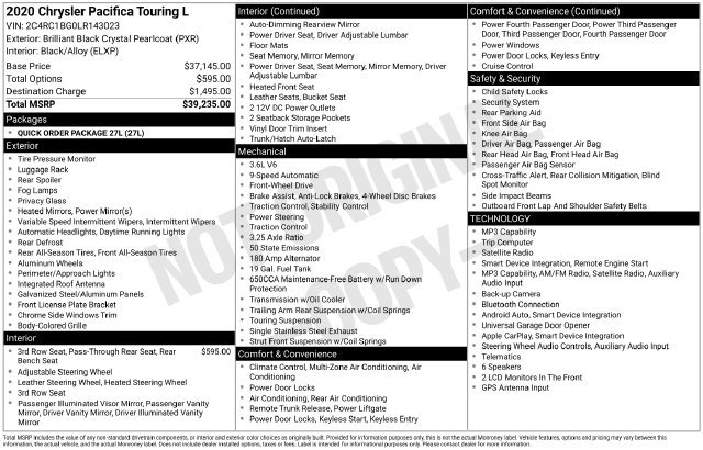 Used 2020 Chrysler Pacifica Touring-L FWD image 23