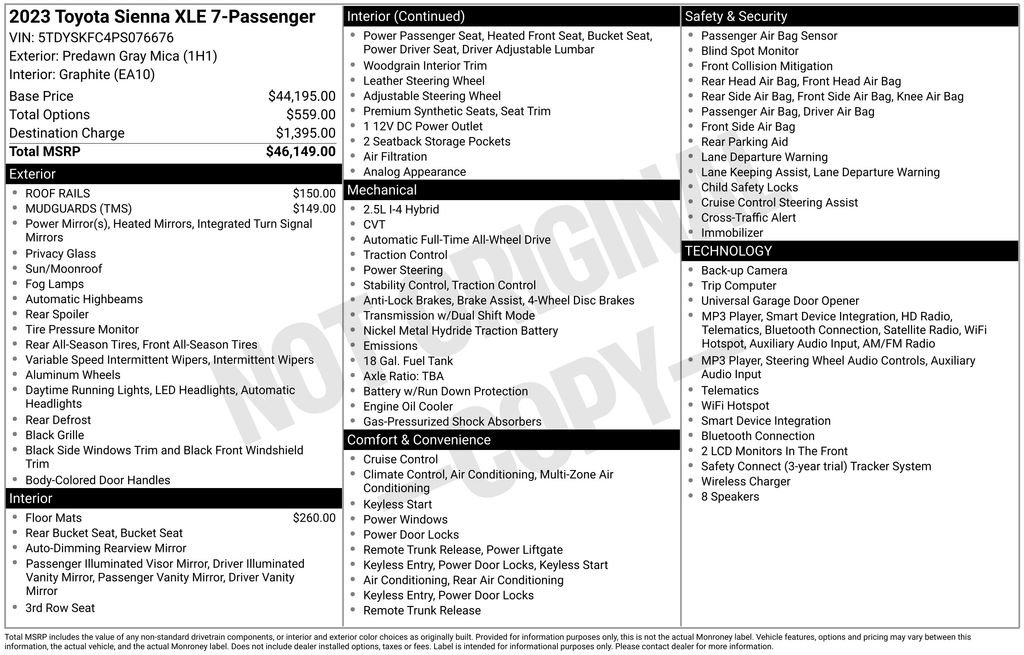 Used 2023 Toyota Sienna XLE AWD/4WD image 46